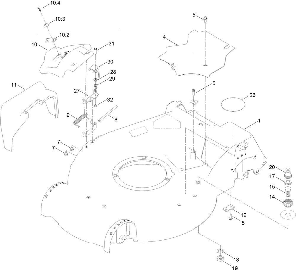 Housing Assembly Diagram and Parts List for 21691 409000000 - 999999999 Toro Lawn Mower