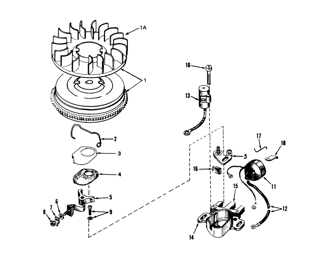 Magneto No. 610848 Diagram and Parts List for 38080 4000001 - 4999999 Toro Snow Blower