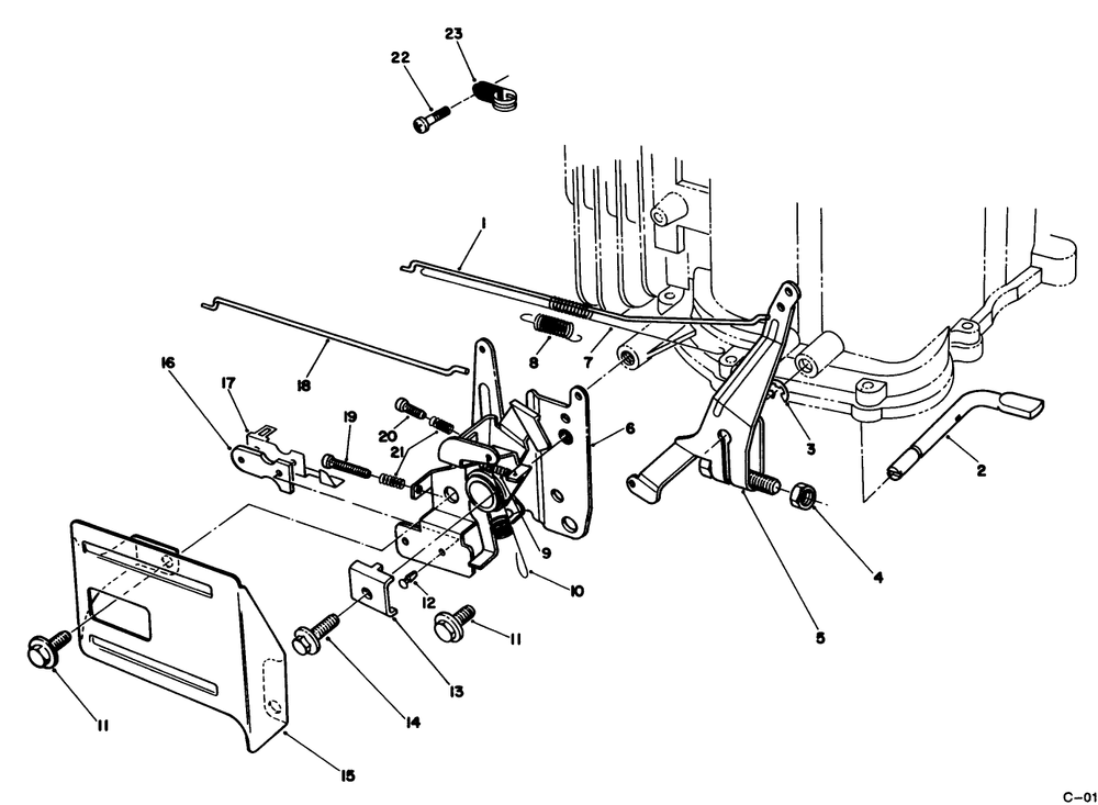 Governor Assembly (Engine No. Vmm1-5) Diagram and Parts List for 26625B 2000001 - 2999999 Toro Lawn Mower