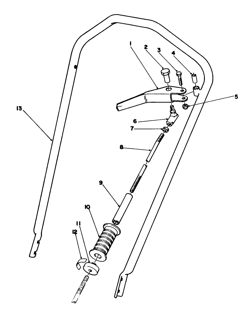 Handle Assembly Diagram and Parts List for 58402 5000001 - 5999999 Toro Edger