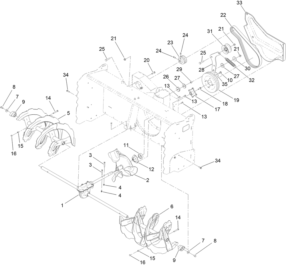 Auger Assembly Diagram and Parts List for 78598 400000000-999999999 Toro Lawn Mower