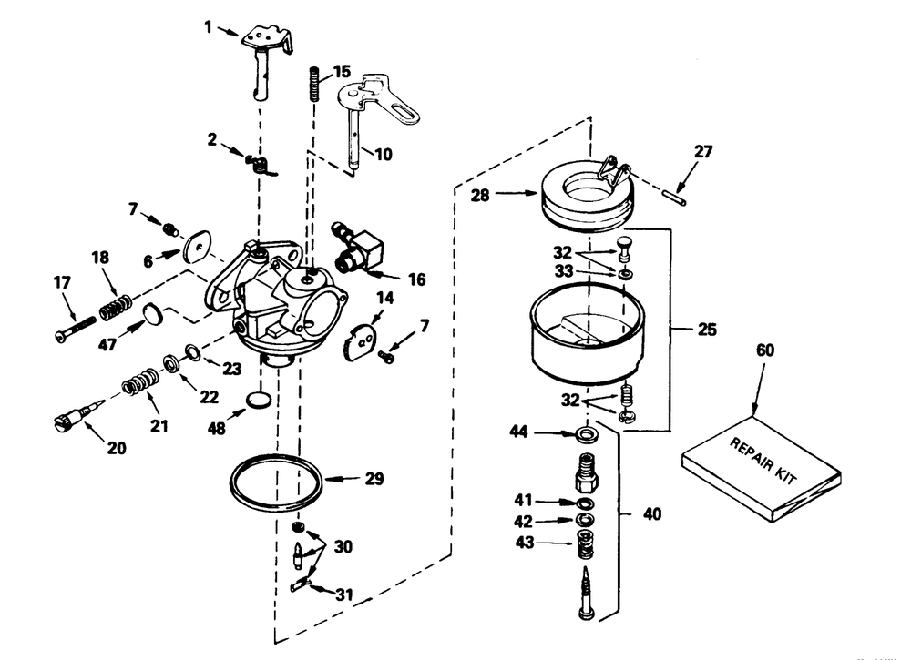 Carburetor No. 632107a Diagram and Parts List for 38052 4900001 - 4999999 Toro Snow Blower