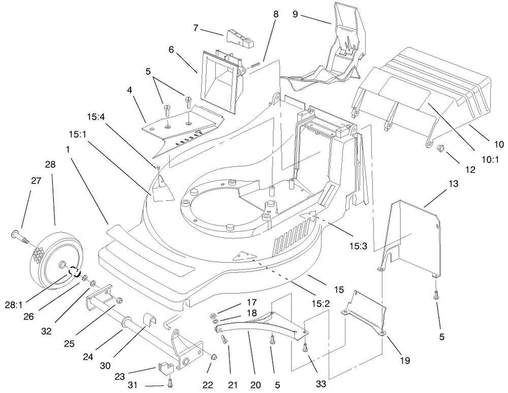 Housing Assembly Diagram and Parts List for 21052 8900001 - 8999999 Toro Lawn Mower