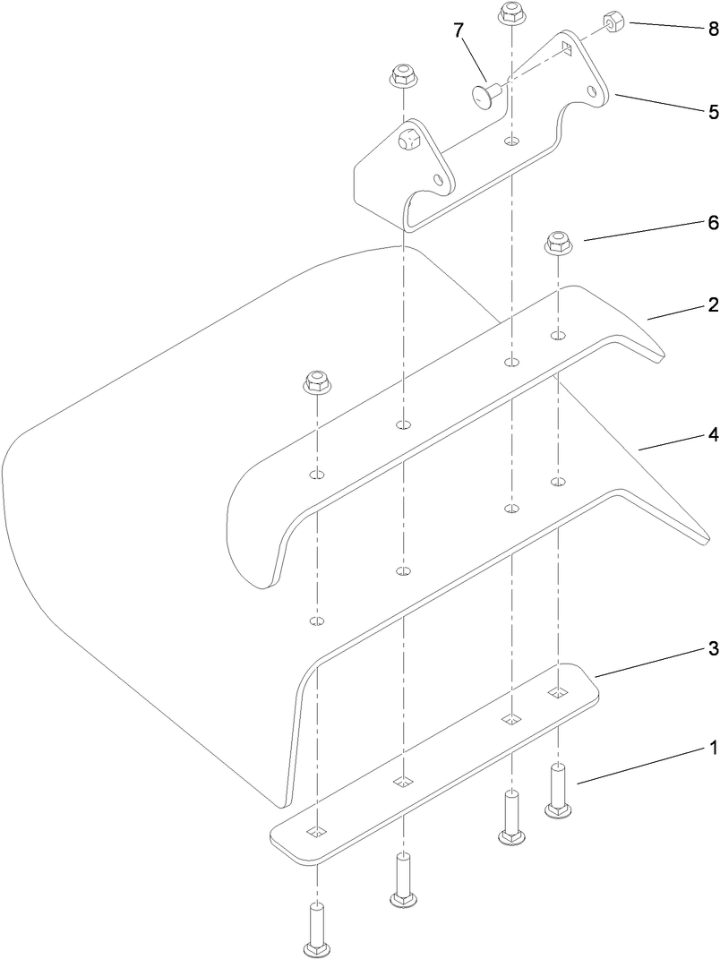 Deflector Assembly Diagram and Parts List for 39674 400000000-404319999 Toro Lawn Mower