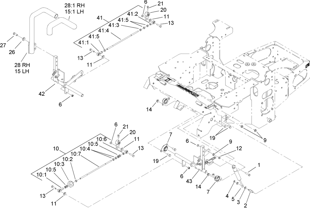 Motion Control Assembly Diagram and Parts List for 74450TE (290000001-290999999)(2009) Toro Lawn Mower