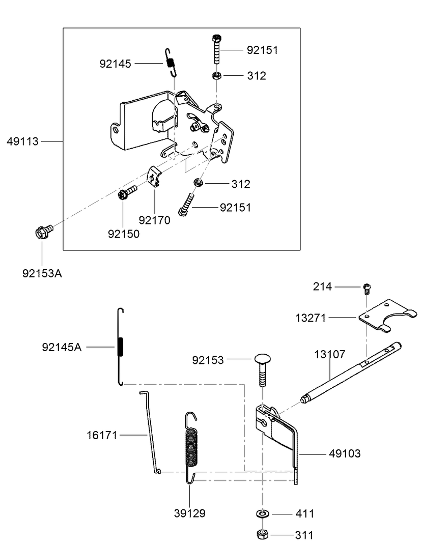 Control Equipment Assembly Diagram and Parts List for 22973G 400000000 - 401999999 Toro Lawn Tractor Accessories