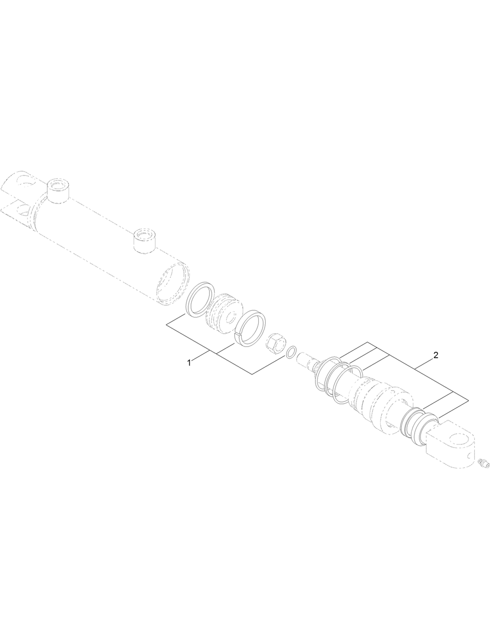 Hydraulic Cylinder Assembly No. Au117809 Diagram and Parts List for 23823W 316000001 - 316999999 Toro Lawn Tractor Accessories
