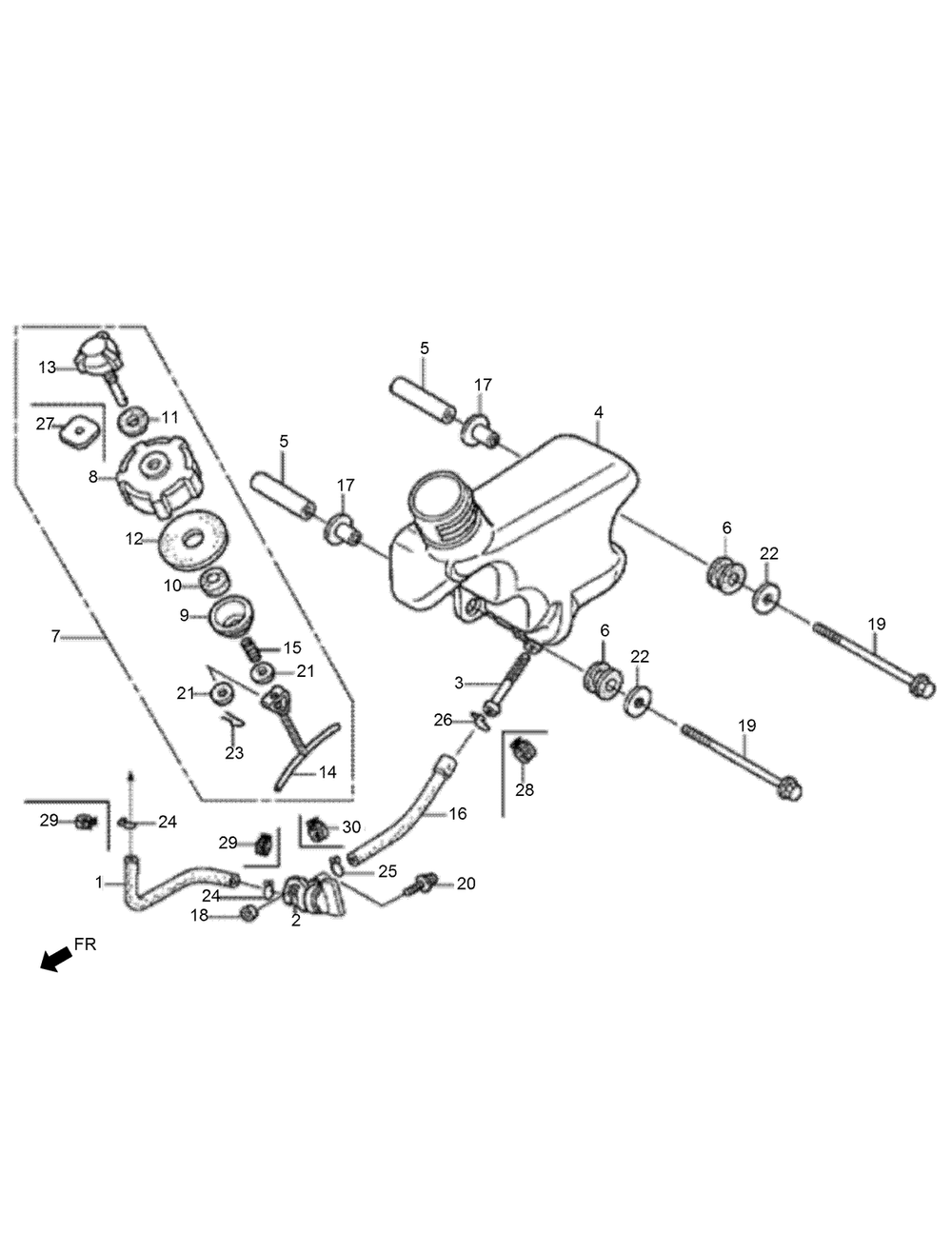 Fuel Tank Assembly Diagram and Parts List for 2600 313000001 - 313999999 Toro Lawn Tractor Accessories