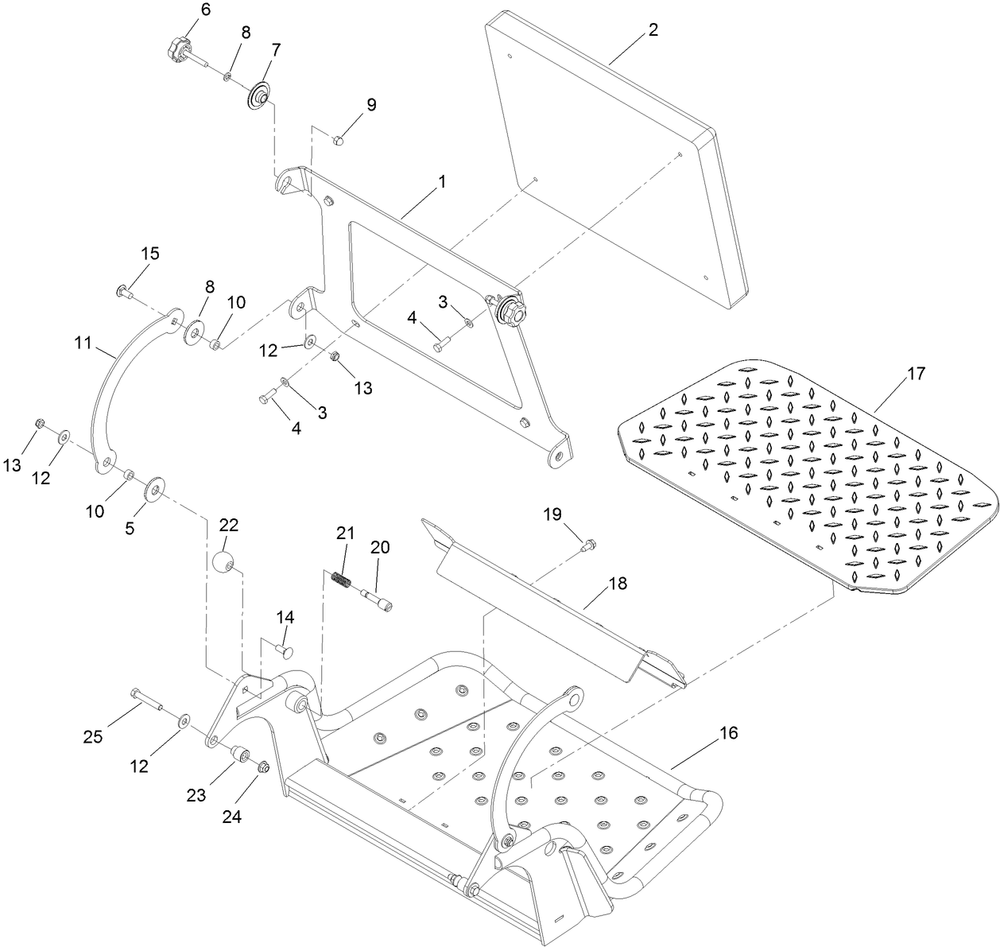Platform Assembly Diagram and Parts List for 74519 400000000-403253174 Toro Lawn Mower