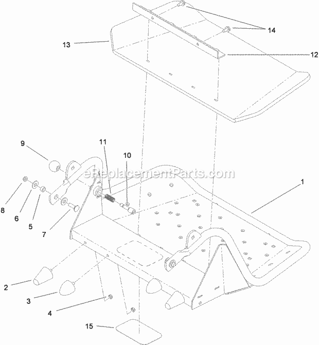 Platform Assembly No. 117-9640 Diagram and Parts List for 74550 310000001-310999999 Toro Lawn Mower