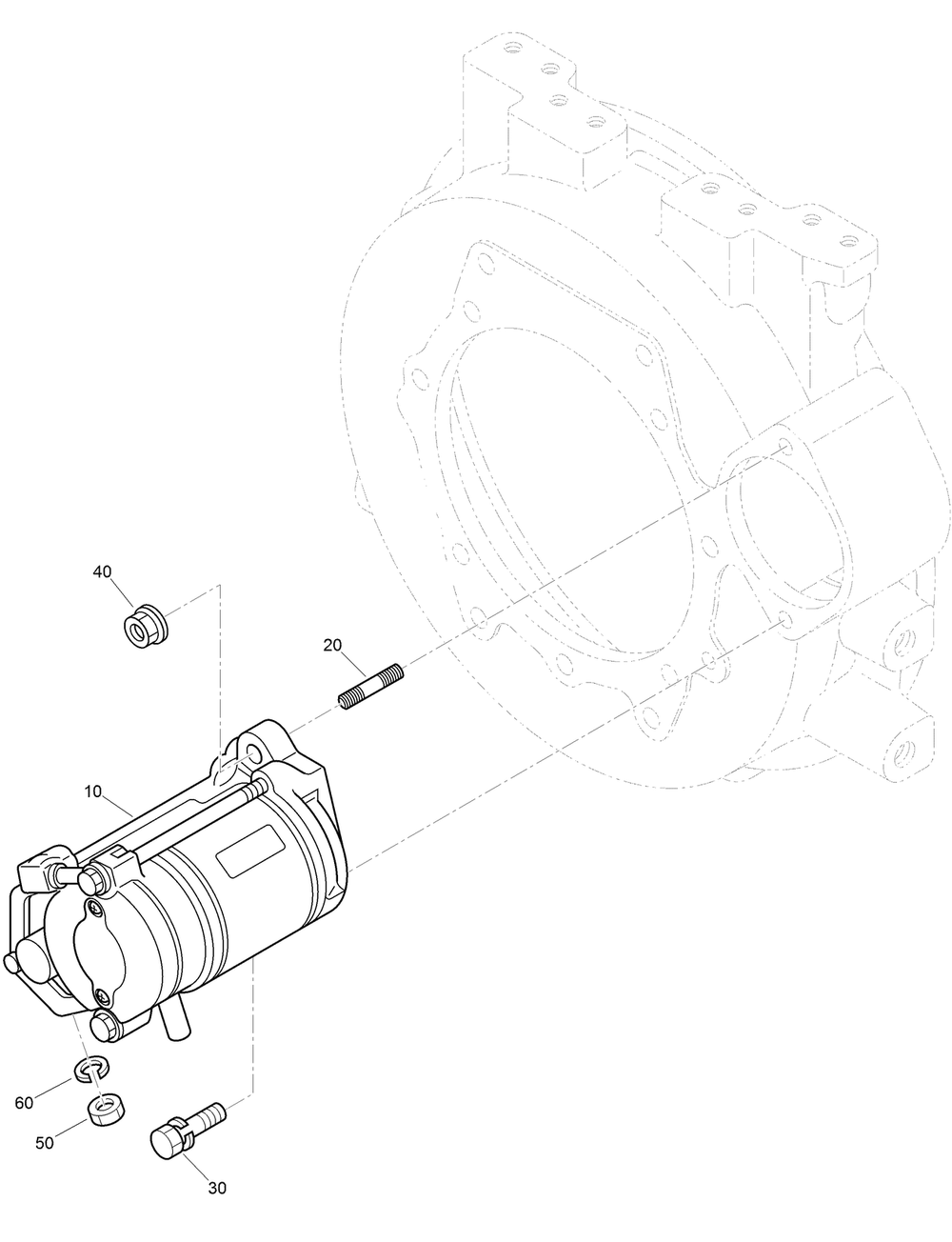 Starter Installation Assembly Diagram and Parts List for 22530 414400000 - 999999999 Toro Lawn Tractor Accessories