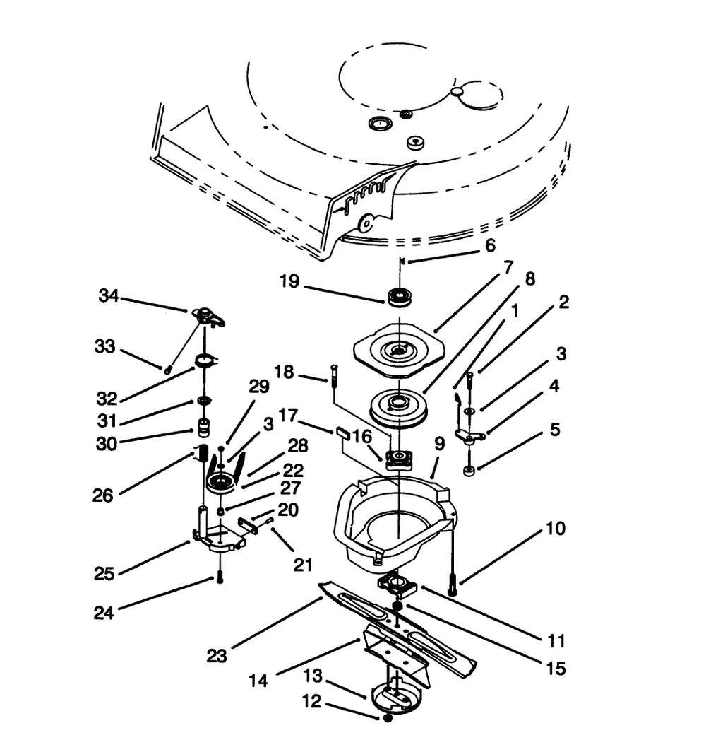 Blade Brake Clutch Assembly Diagram and Parts List for 20439WF 39000001 - 39999999 Toro Lawn Mower