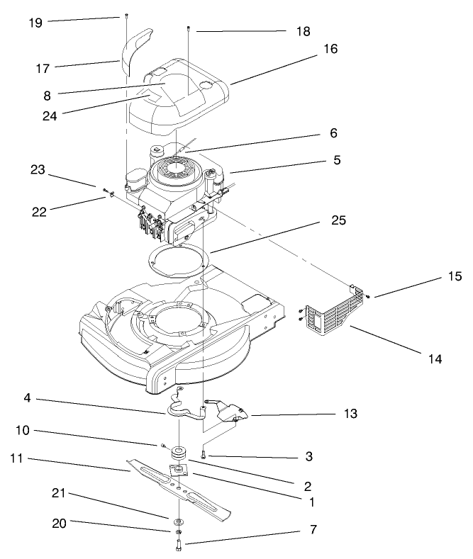 Engine Assembly Diagram and Parts List for 20716 9900001 - 9999999 Toro Lawn Mower