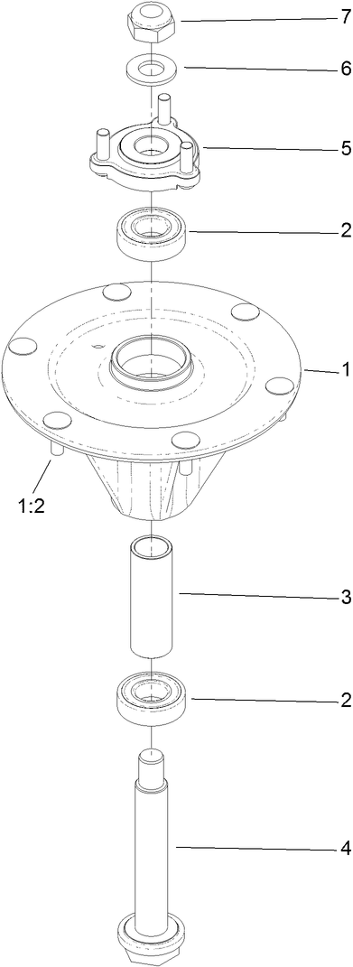Spindle Assembly Diagram and Parts List for 74267 403247200-999999999 Toro Lawn Mower