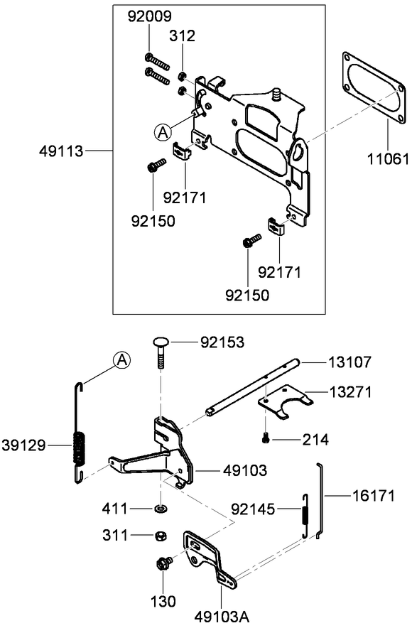 Control Equipment Assembly Diagram and Parts List for 74965CP (290000001-290999999)(2009) Toro Lawn Mower