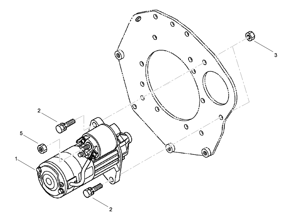 Starter Installation Assembly Diagram and Parts List for 74279TE (280000001-280999999)(2008) Toro Lawn Tractor