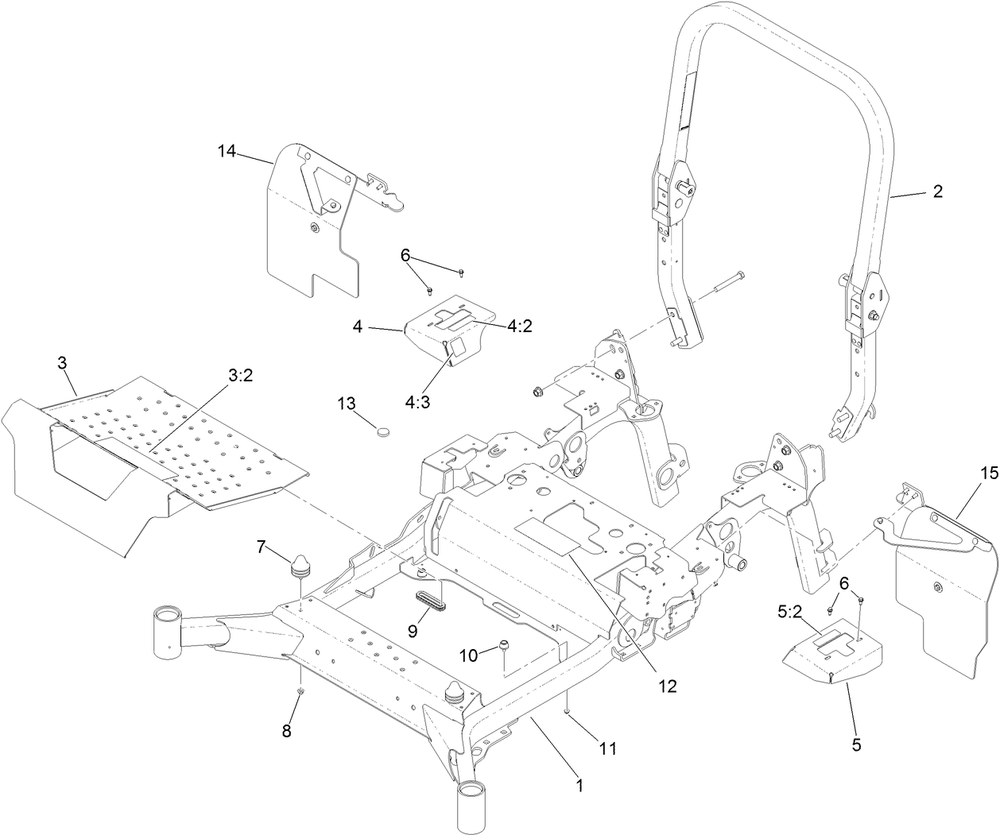 Front Frame Assembly Diagram and Parts List for 72098 413000000 - 999999999 Toro Lawn Tractor