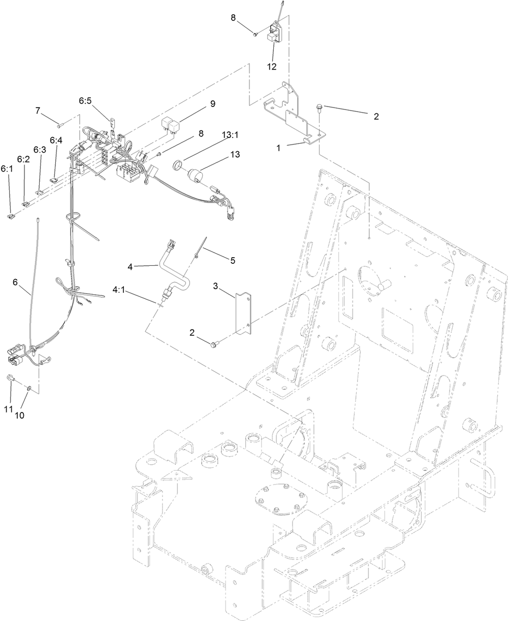 Wire Harness, Temperature Sensor  And Shield Assembly Diagram and Parts List for 22322 407400000 - 407999999 Toro Lawn Tractor Accessories