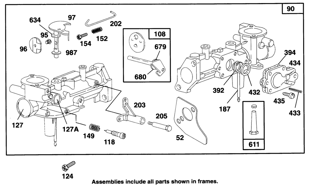 Engine Briggs & Strattonmodel 135202-0263-01 Diagram and Parts List for 62924 5900001 - 5999999 Toro Leaf Blower / Vacuum