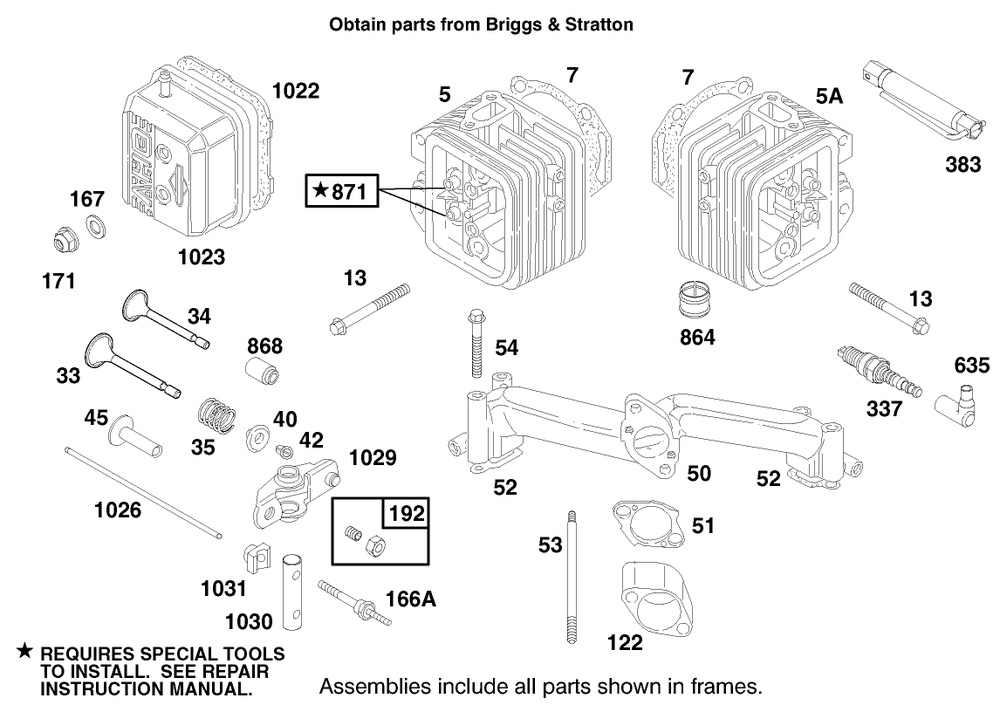 Engine Briggs & Stratton Model 303776-1188-A1 Diagram and Parts List for 30182 990001 - 999999 Toro Lawn Tractor Accessories