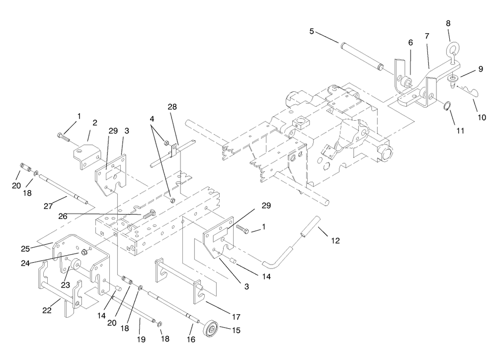 Hitch Assembly Diagram and Parts List for 73428 8900001 - 8900499 Toro Lawn Tractor