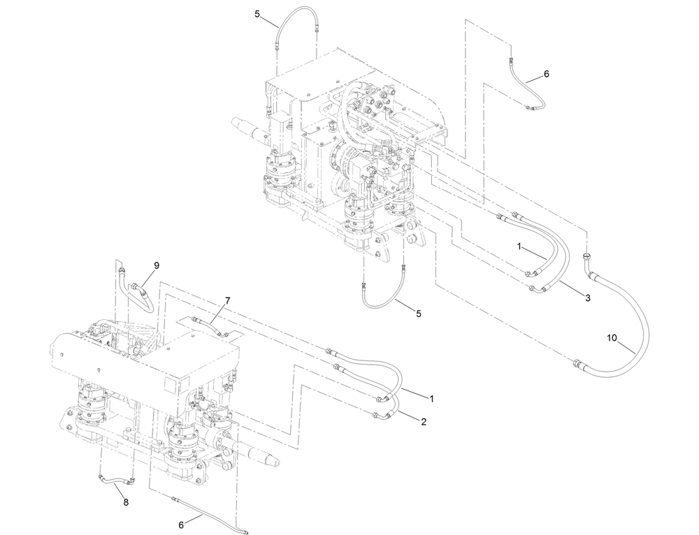 Thrust Frame Hydraulic Hose Assembly No. 7 Diagram and Parts List for 23898 400000000 - 999999999 Toro Lawn Tractor Accessories