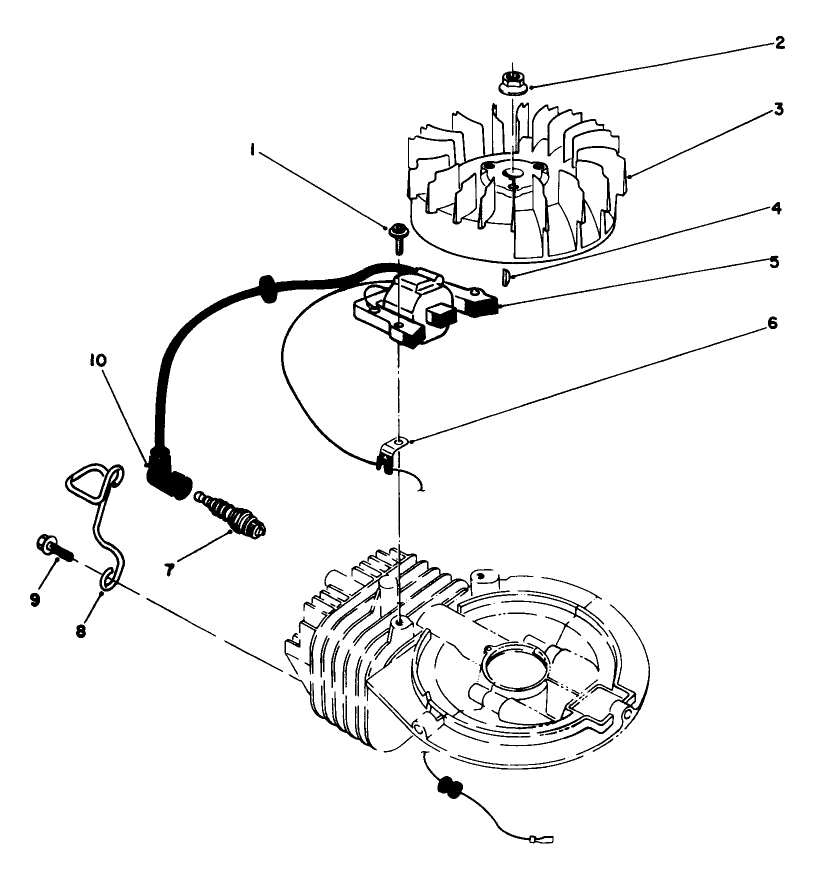 Ignition Assembly (Model No. 47pm1-3) Diagram and Parts List for 22026 2000001 - 2999999 Toro Lawn Mower