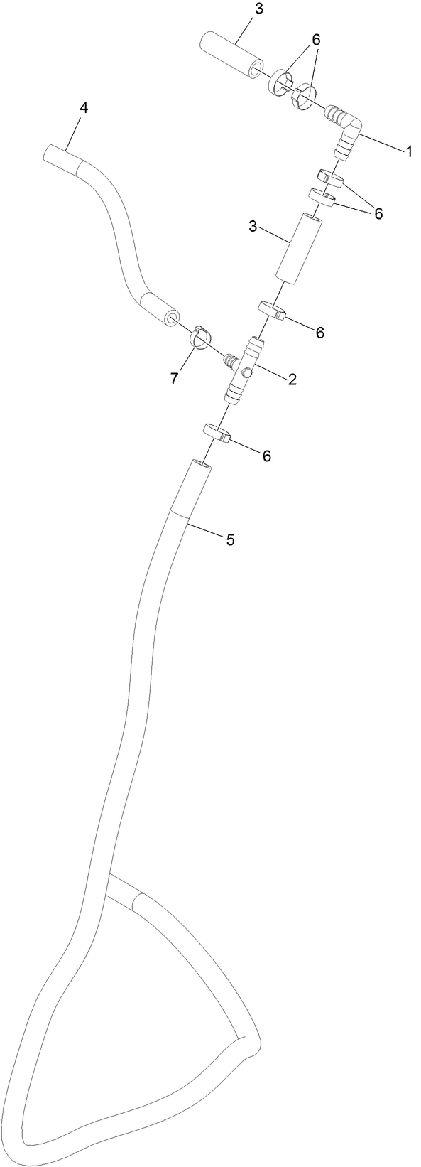 Hose Assembly 2 Diagram and Parts List for 34225 400000000-999999999 Toro Spreader