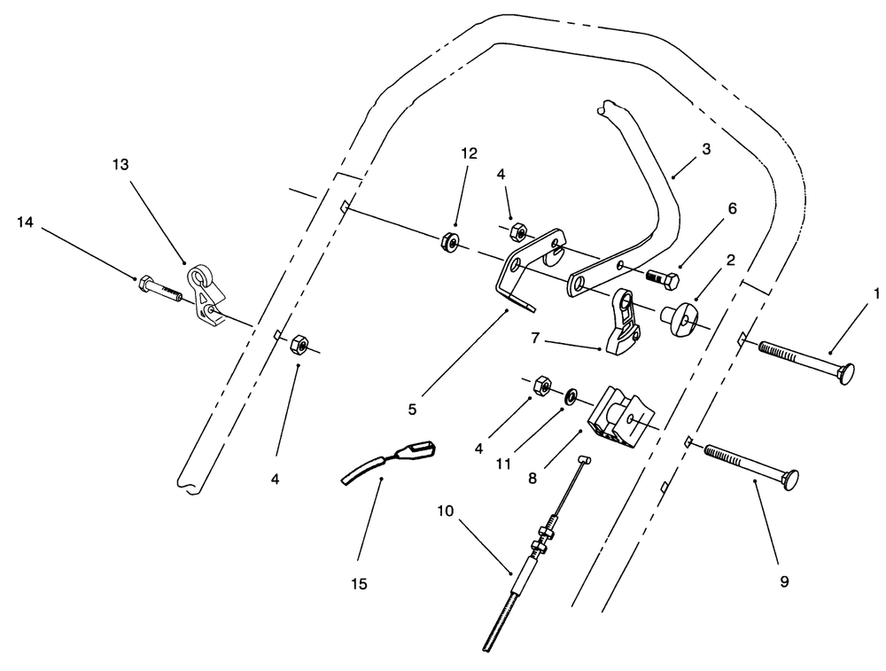 Traction Control Assembly Diagram and Parts List for 26636B 6900001 - 6999999 Toro Lawn Mower