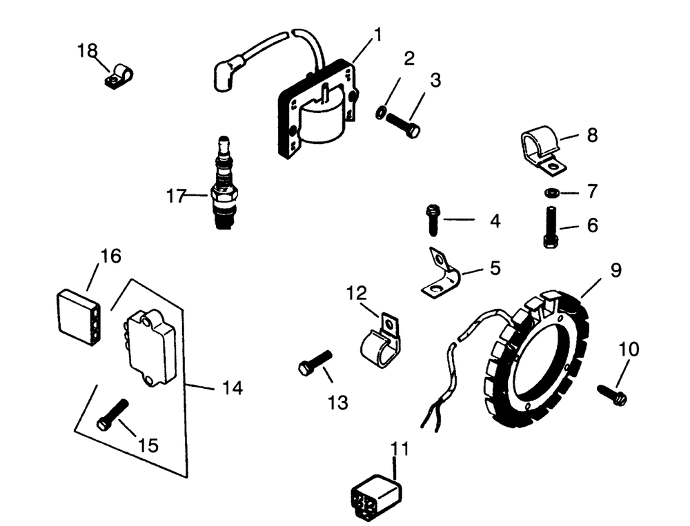 Ignition System Diagram and Parts List for 73380 3900001 - 3999999 Toro Lawn Tractor
