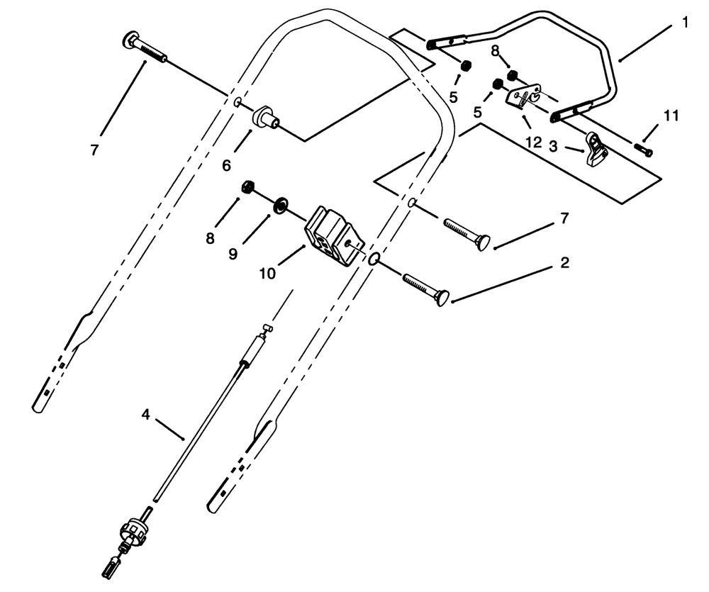 Traction Control Assembly Diagram and Parts List for 26625B 3900001 - 3999999 Toro Lawn Mower