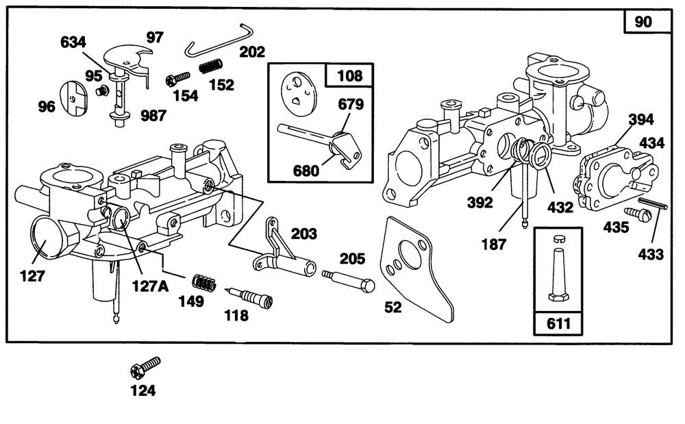 Engine Briggs & Stratton Model 135202-0263-01 Diagram and Parts List for 62924 6900001 - 6999999 Toro Leaf Blower / Vacuum