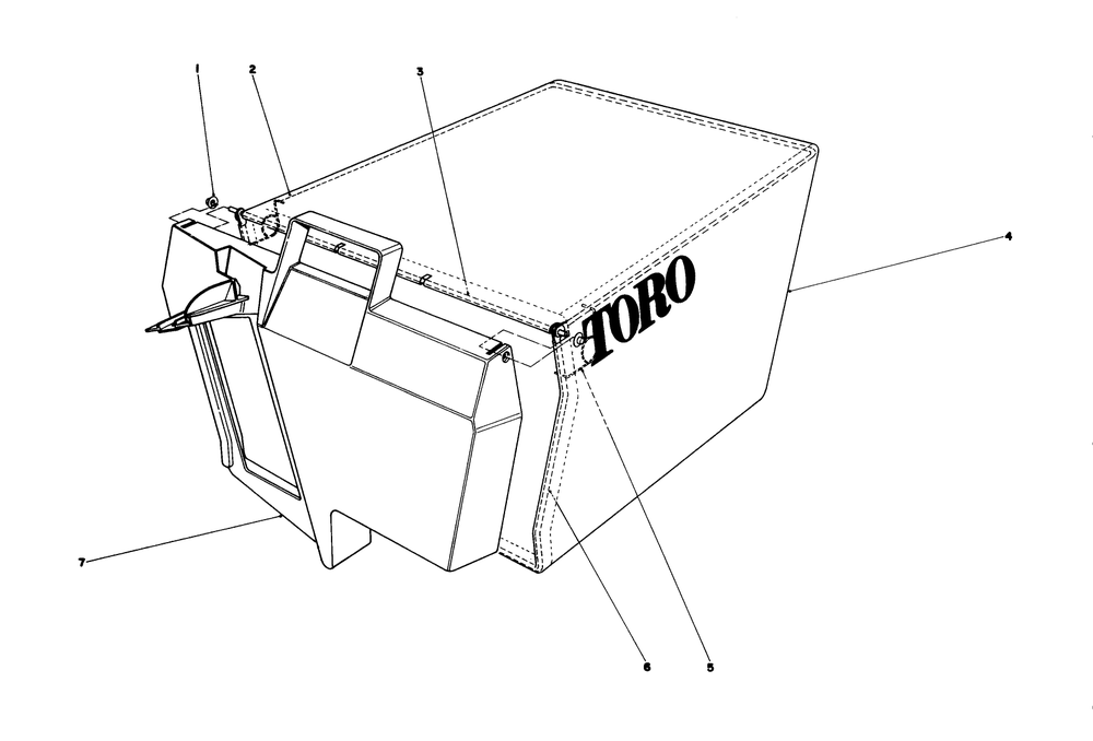Grass Bag Assembly Diagram and Parts List for 20810 0000001 - 0999999 Toro Lawn Mower