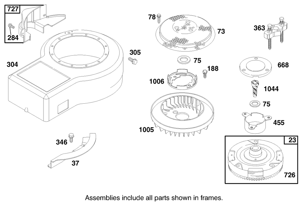 Engine Briggs & Stratton Model 28n777-0174-01 Diagram and Parts List for 71217 7900001 - 7999999 Toro Lawn Tractor