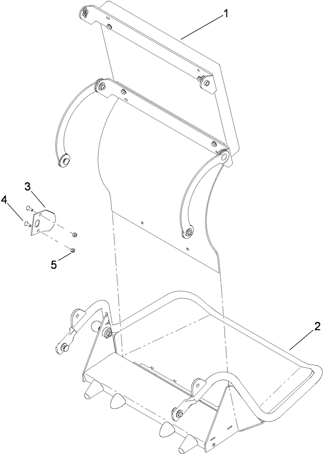 Platform Assembly 2 Diagram and Parts List for 74558 (290000001-290000209)(2009) Toro Lawn Mower