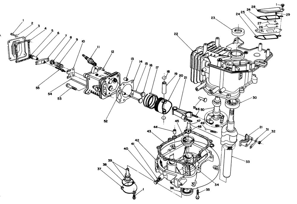 Engine Assembly (Model No. Vmg6) Diagram and Parts List for 20526 7000001 - 7999999 Toro Lawn Mower