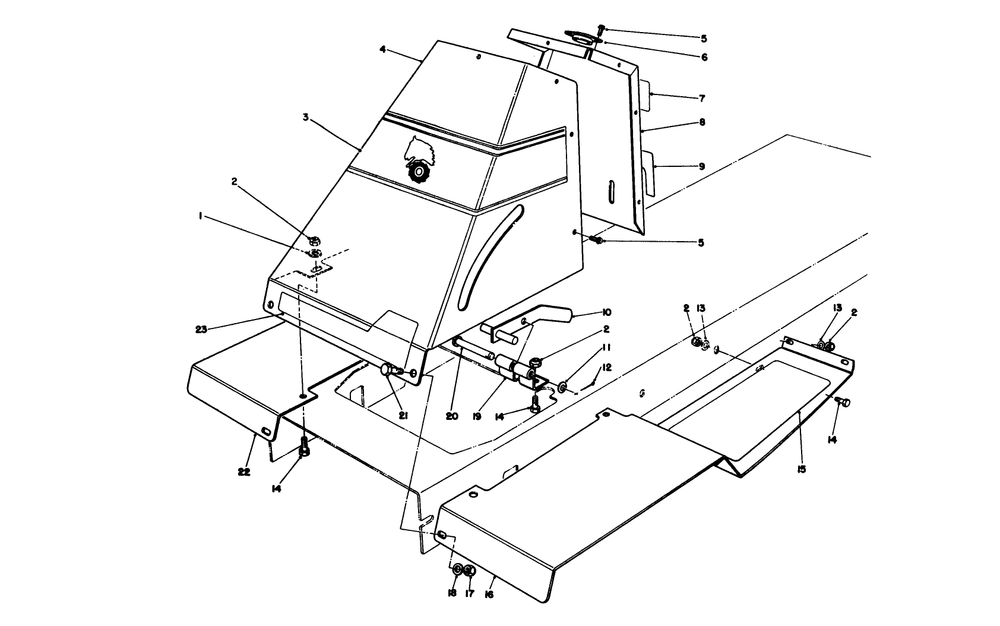 Front Tower Assembly Diagram and Parts List for 56185 1000001 - 1999999 Toro Lawn Tractor