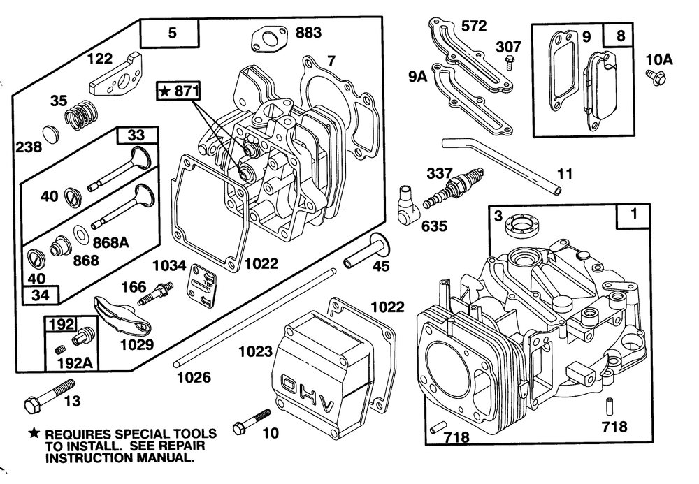 Engine Gts 150 Diagram and Parts List for 22145 5900001 - 5999999 Toro Lawn Mower