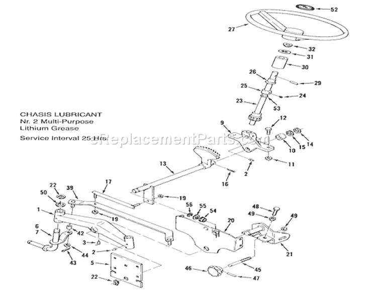 Front Axle And Steering (Mower Hanger) Diagram and Parts List for F2-09K401 1988 Toro Lawn Tractor