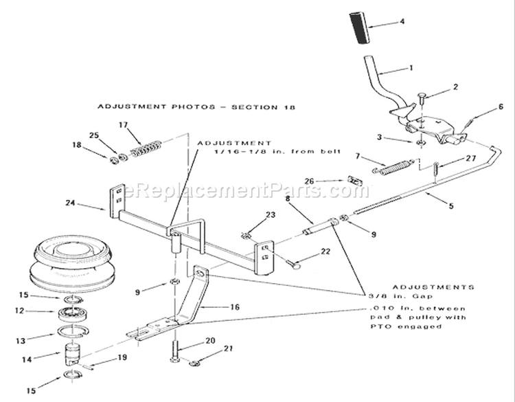 Pto Clutch Diagram and Parts List for F2-09K401 1988 Toro Lawn Tractor