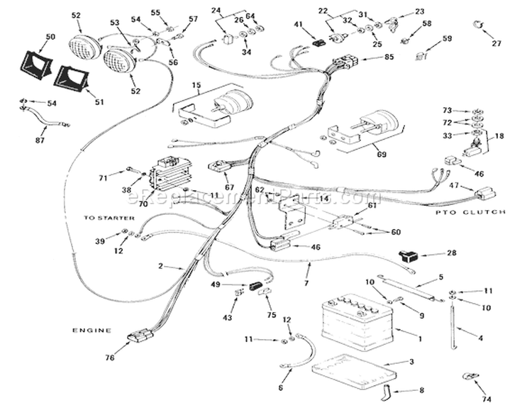 Electrical System Diagram and Parts List for F2-09K401 1988 Toro Lawn Tractor