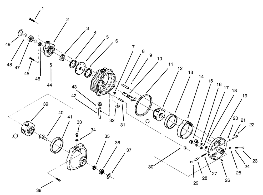 Hydrostatic Transmission Assembly Diagram and Parts List for 30610 490001 - 499999 Toro Lawn Tractor