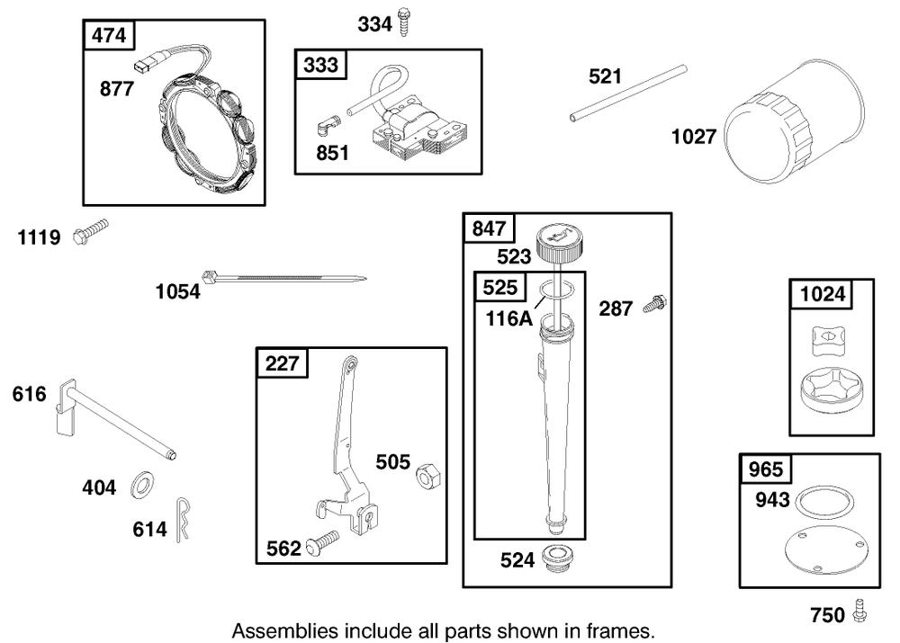 Engine Briggs & Stratton Model 312777-0128-E1 Diagram and Parts List for 71197 9900001 - 9999999 Toro Lawn Tractor