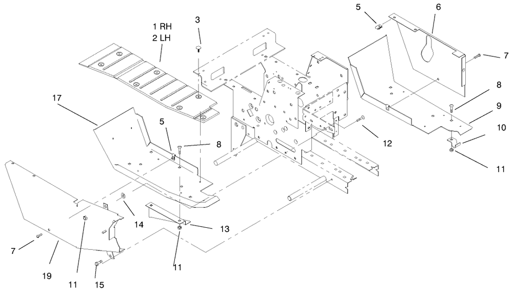 Footrest & Hoodstand Side Covers Assembly Diagram and Parts List for 73429 9900001 - 9999999 Toro Lawn Tractor
