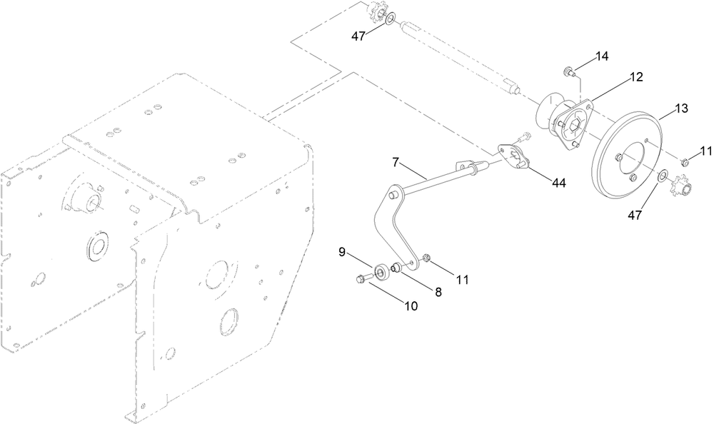 Traction Drive Assembly Diagram and Parts List for 38830 412000000 - 413984267 Toro Snow Blower
