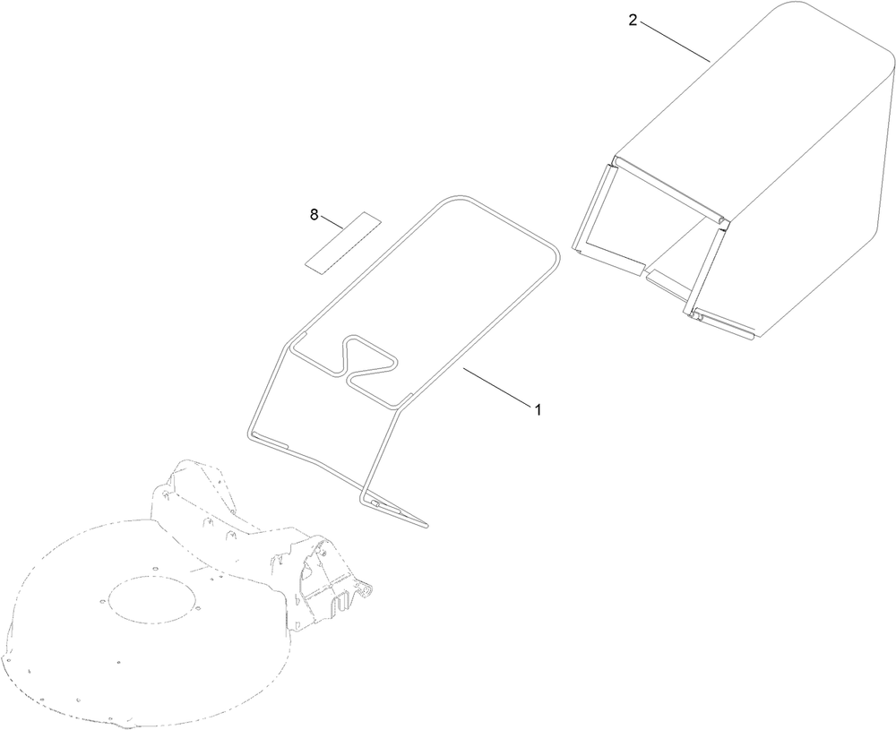 Frame And Bag Assembly Diagram and Parts List for 21357 400000000 - 410499999 Toro Lawn Mower
