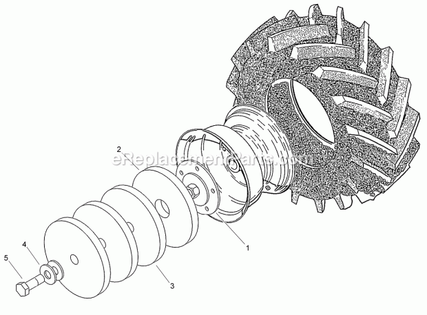 Wheel Weight Assembly Diagram and Parts List for 2011  Toro Lawn Tractor Accessories