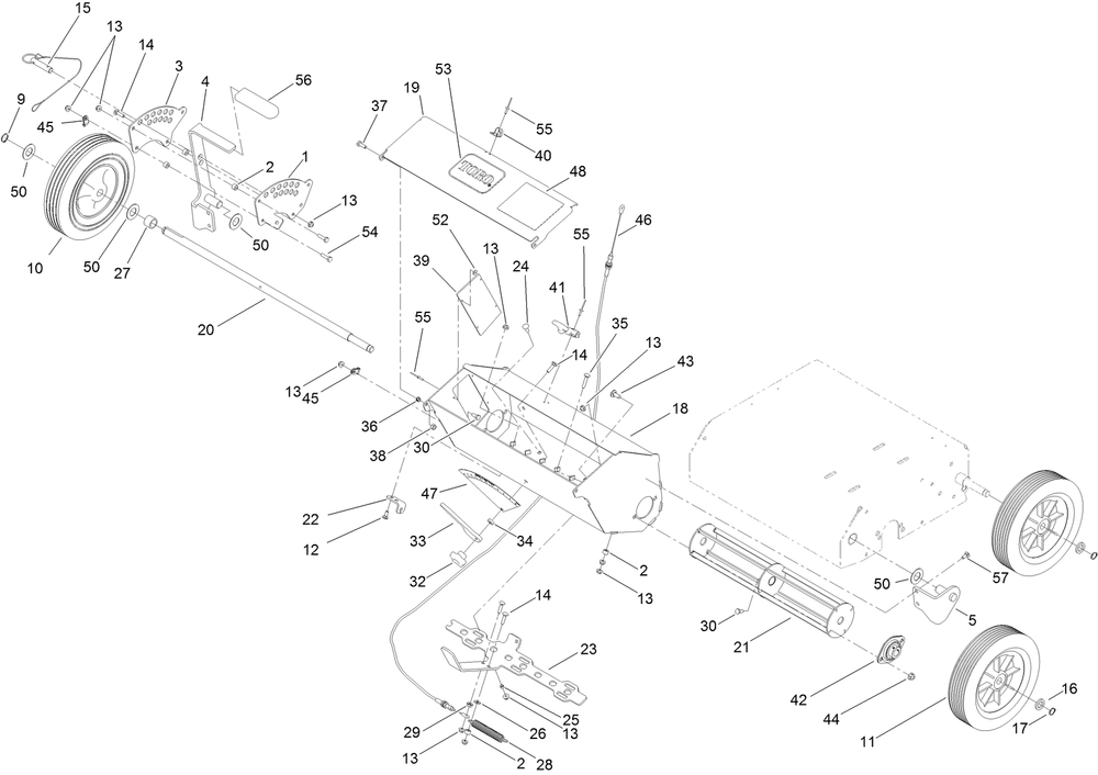 Wheel And Height Adjust Assembly Diagram and Parts List for 23511 400000000 - 999999999 Toro Seeder