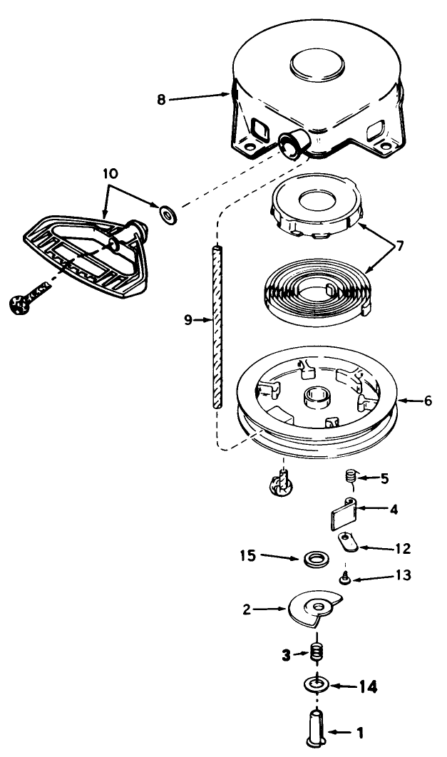 Rewind Starter No. 590604 Diagram and Parts List for 38056 5000001 - 5999999 Toro Snow Blower