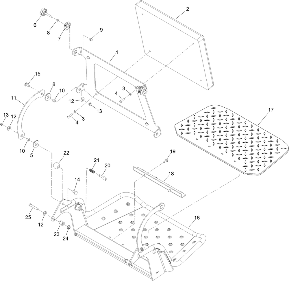 Platform Assembly Diagram and Parts List for 79518 (316000001-316999999)(2016) Toro Lawn Mower